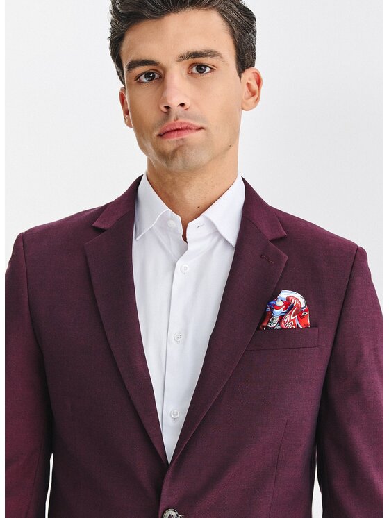 Pako Lorente Pako Lorente Marynarka P25WF-3G-014 Bordowy Slim Fit