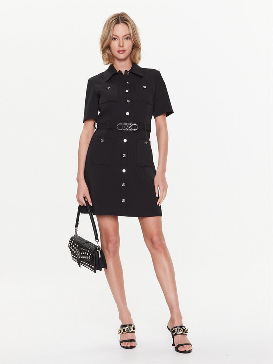 MICHAEL Michael Kors MICHAEL Michael Kors Φόρεμα πουκάμισο MR381GJ3GZ Μαύρο Regular Fit