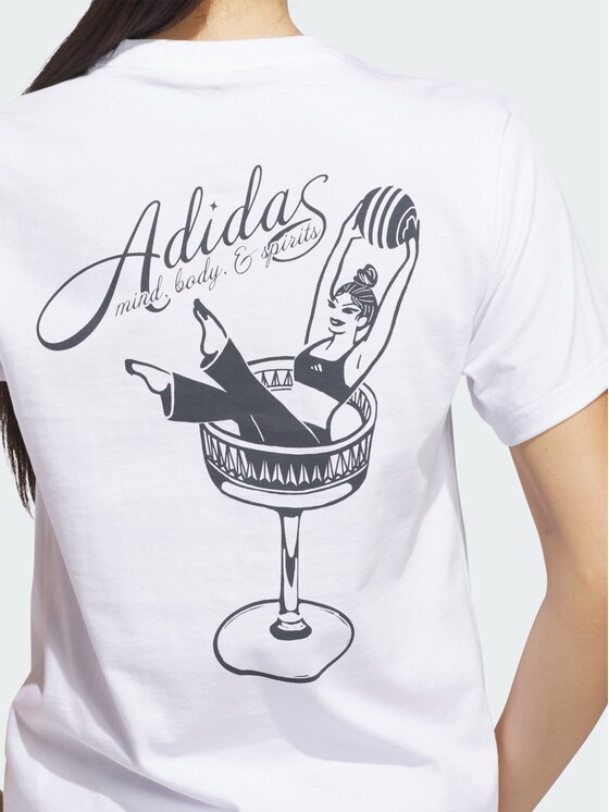 adidas adidas T-Shirt MIND BODY & SPIRIT(S) GRAPHIC Biały Regular Fit