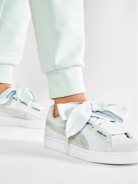 Puma basket shop heart canvas women's