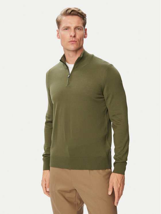 BOSS BOSS Пуловер H-Ebenji 50565499 Тъмнозелен Regular Fit