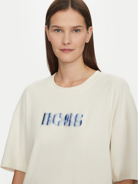 BOSS BOSS T-shirt 50532093 Krem Relaxed Fit