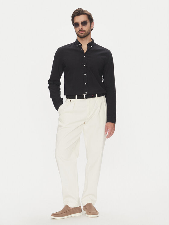 Lindbergh Lindbergh Košeľa 30-203344B Čierna Relaxed Fit