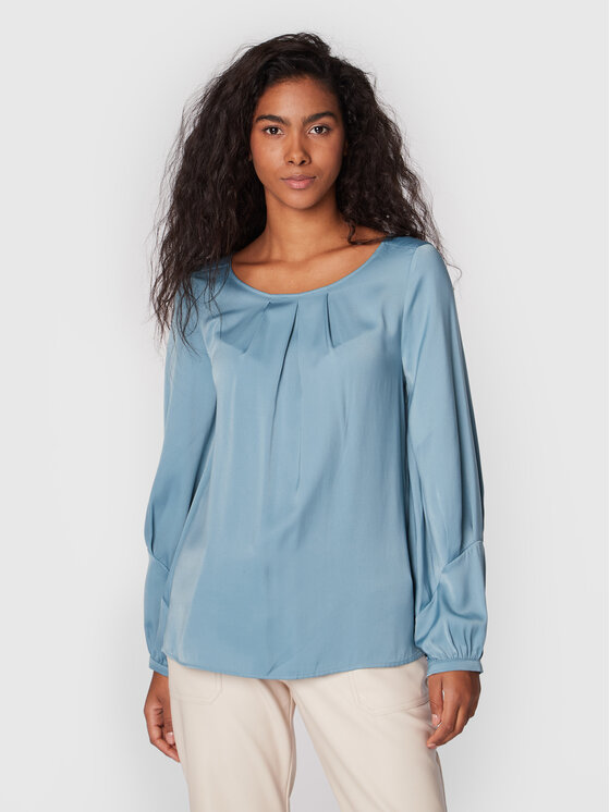 Comma Bluză 2120343 Albastru Regular Fit