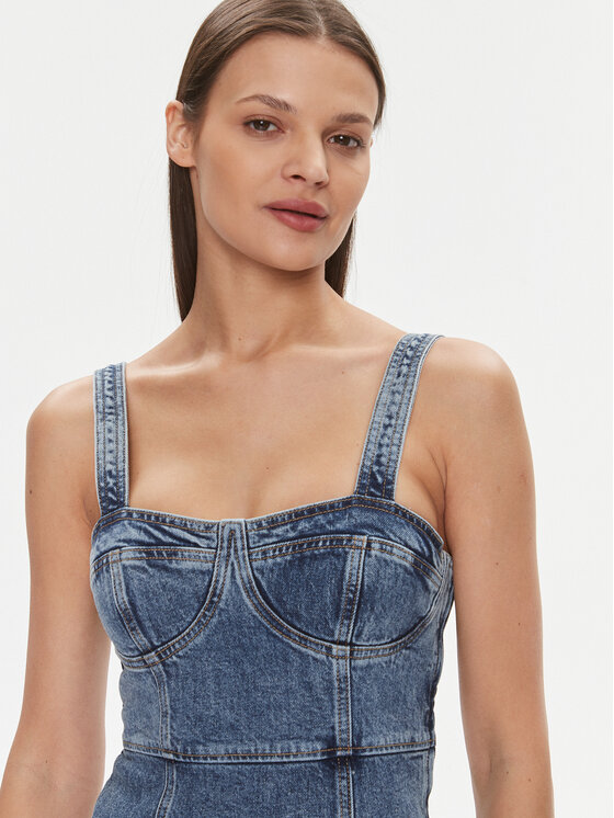 Tommy Jeans Tommy Jeans Džínsové šaty DW0DW17054 Modrá Slim Fit