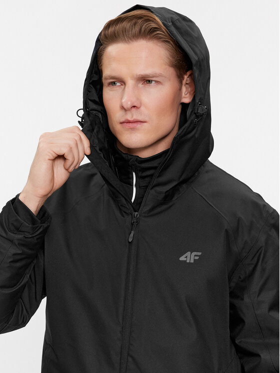 4F 4F Лижна куртка 4FAW23TTJAM305 Чорний Regular Fit