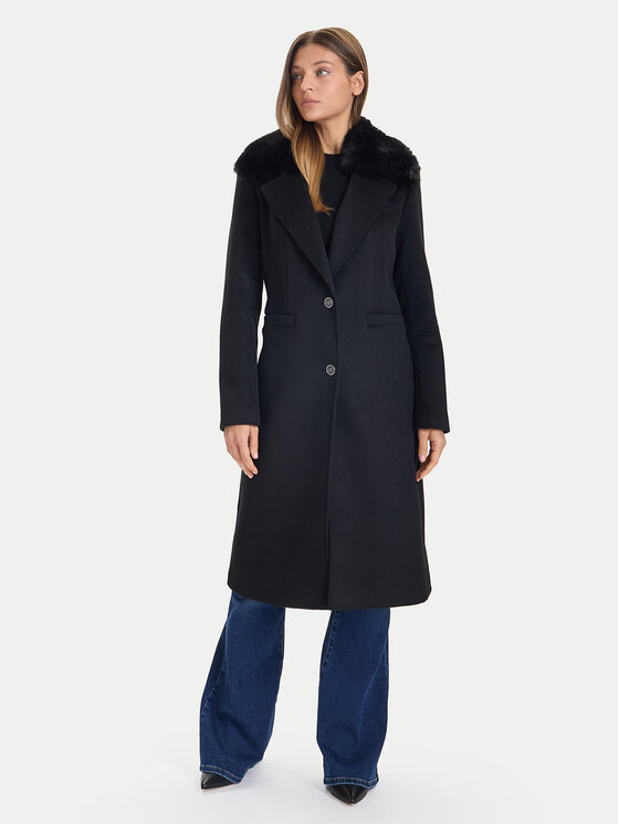 Guess Guess Vlněný kabát W5BL19 W2642 Černá Regular Fit