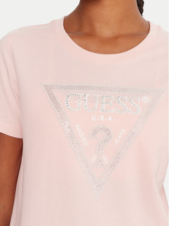 Guess Guess T-Shirt W5BI18 I3Z14 Różowy Regular Fit