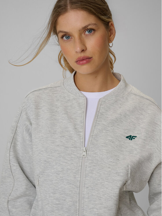 4F 4F Bluza SPORTS CLUB Szary jasny Loose Fit