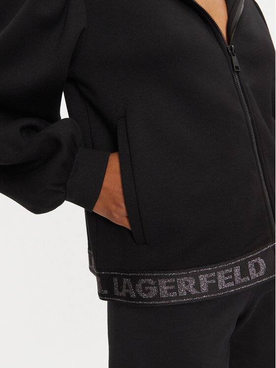 KARL LAGERFELD KARL LAGERFELD Majica dugih rukava 246W1803 Crna Loose Fit