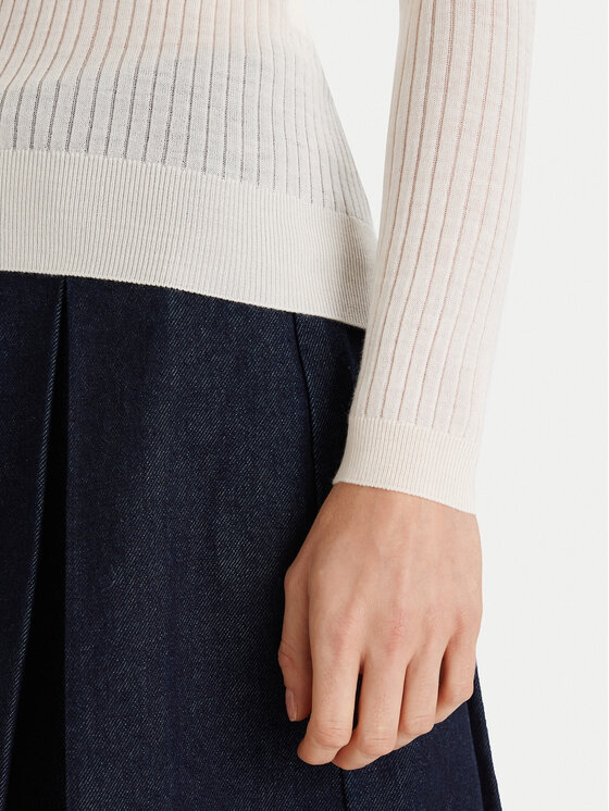 Lacoste Lacoste Sweter AF4006 Écru Slim Fit