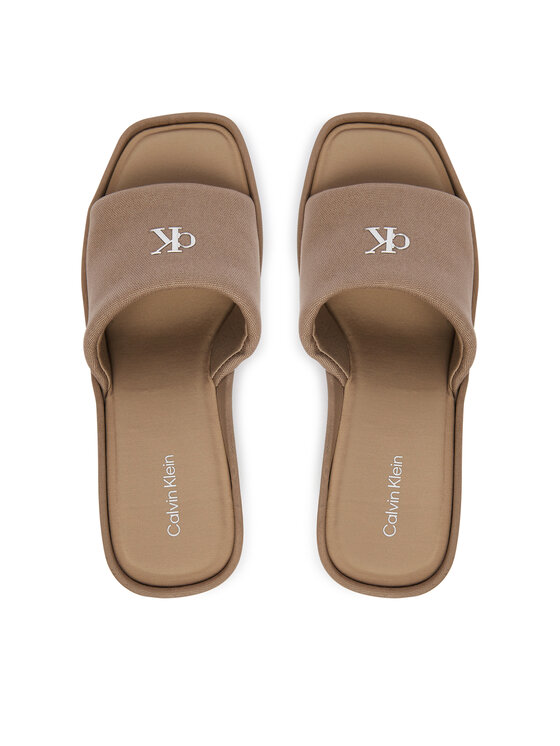 Calvin Klein Calvin Klein Şlapi Wedge 70 Sndl Canv Mg HW0HW03134 Bej