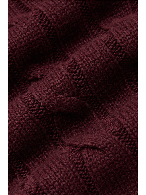 Lancerto Lancerto Sweter Cutter SW073225000036 Bordowy Regular Fit