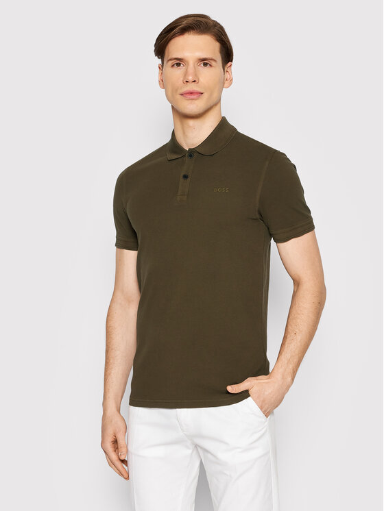 Boss Polo Majica Prime 50468576 Zelena Slim Fit