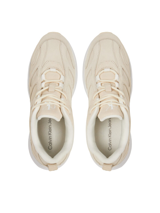 Calvin Klein Jeans Calvin Klein Jeans Снікерcи Retro Tennis Low Mg Mix Media Wn YW0YW01639 Écru