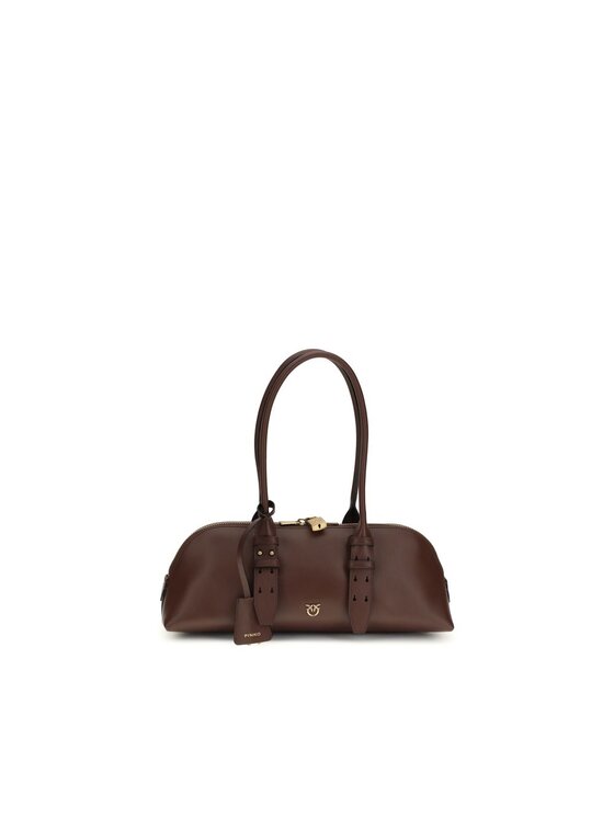 PINKO PINKO Borsetta Brown Calf Leather Bos Taurus Shoulder Marrone