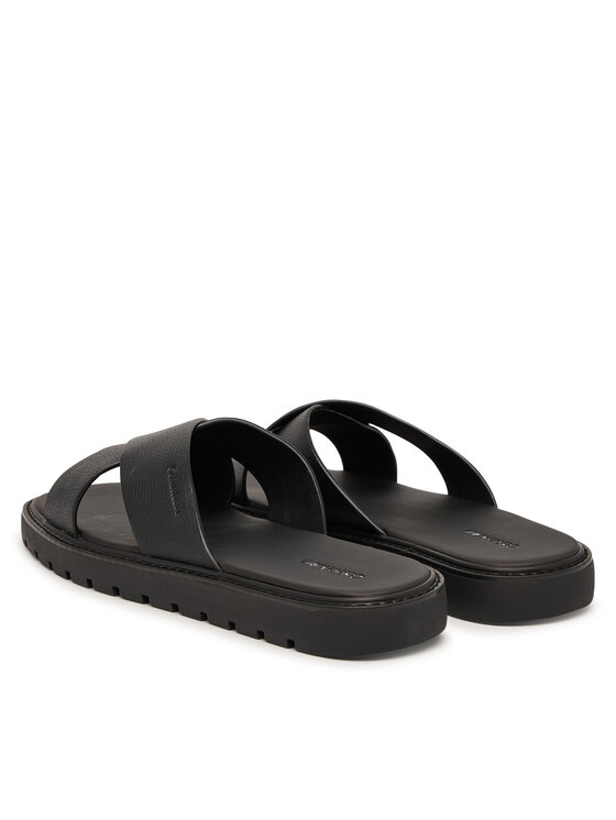 Calvin Klein Calvin Klein Iešļūcenes Sq Molded Sandal Xcross Lth HM0HM02235 Melns