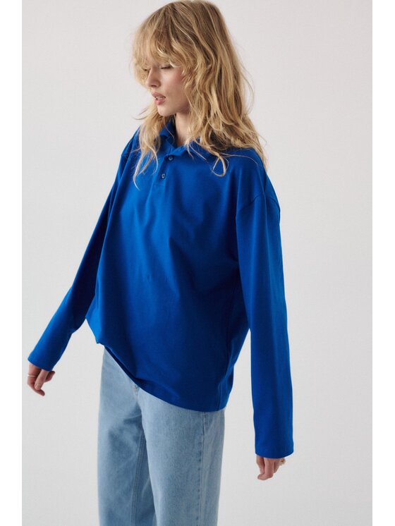 NAGO NAGO Longsleeve N2025 Niebieski Loose Fit