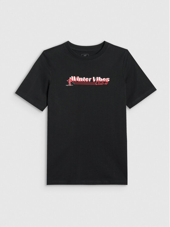 4F 4F T-Shirt APRES SKI Czarny Regular Fit