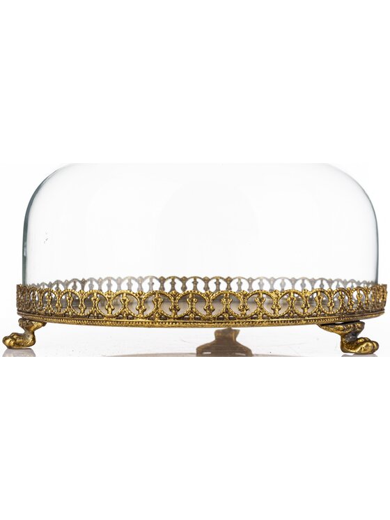 MIAhome MIAhome Patera taca okrągła z kloszem 17x25x25 cm OMBRA Złoty