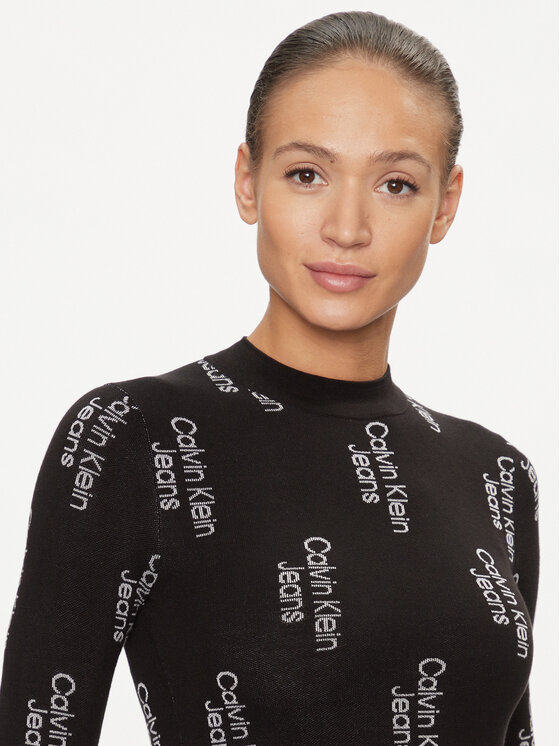 Calvin Klein Jeans Calvin Klein Jeans Ежедневна рокля J20J222526 Черен Slim Fit