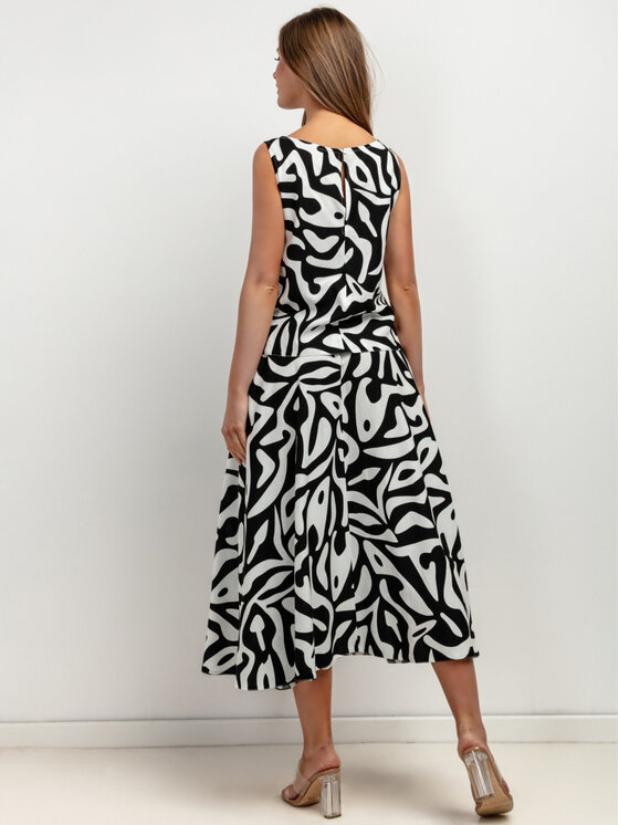 Tessita Tessita Spódnica midi T424/5/S Czarny A-Line Fit