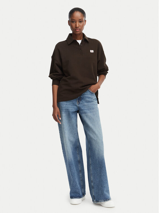 Calvin Klein Jeans Calvin Klein Jeans Polo marškinėliai LV047G230G Tamsiai ruda Relaxed Fit