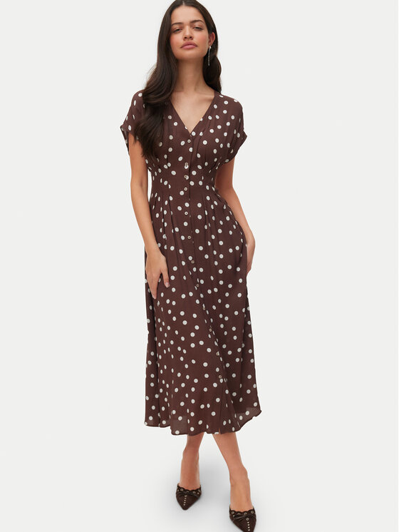 Vero Moda Vero Moda Φόρεμα καλοκαιρινό Elisa 10348019 Σκούρο καφέ Regular Fit