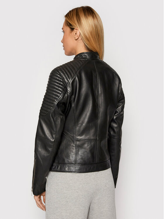 Gestuz Gestuz Kurtka skórzana Melgz 10904666 Czarny Regular Fit