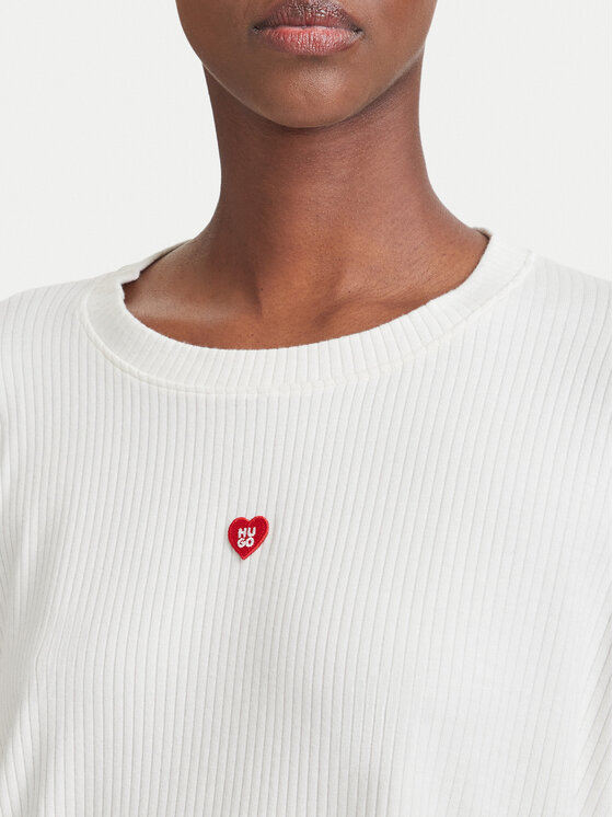 HUGO HUGO Pyjama-T-Shirt Heart 50566668 Creme Relaxed Fit