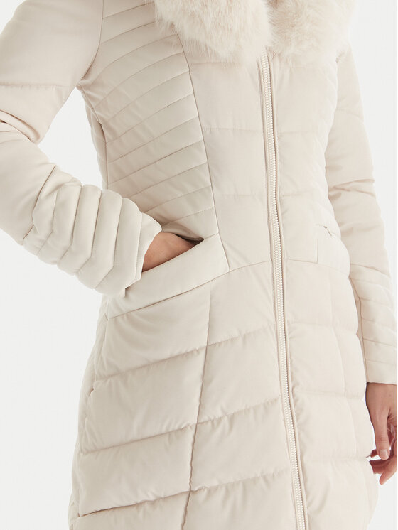 Guess Guess Zimní bunda W4BL61 WGLZ0 Světle béžová Slim Fit