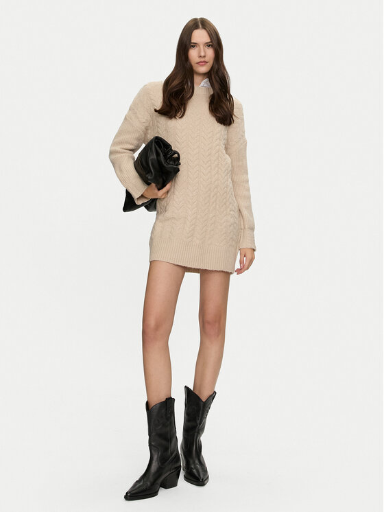 Brave Soul Brave Soul Плетена рокля LKD-162VIRGOA Сив Regular Fit