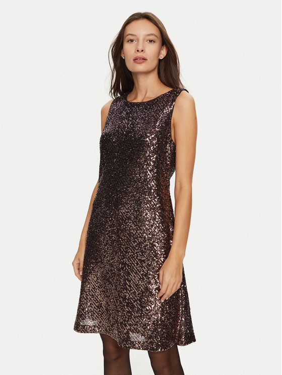 DKNY DKNY Cocktail obleka DD4HZB44 Rjava Slim Fit