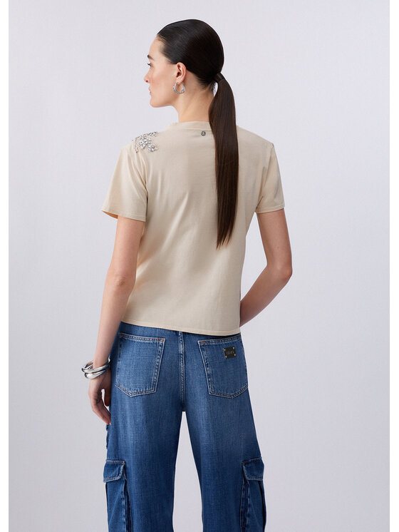 Liu Jo Liu Jo T-shirt CA6010J3868L9089 Beige Regular Fit