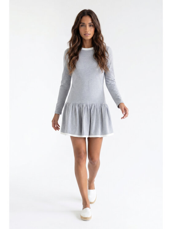 FIGL FIGL Sukienka codzienna M1379 Szary Straight Fit