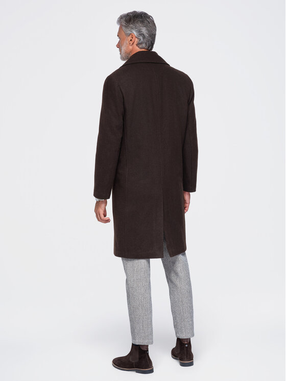 Ombre Ombre Zimní kabát OM-COWC-0156 Hnědá Regular Fit