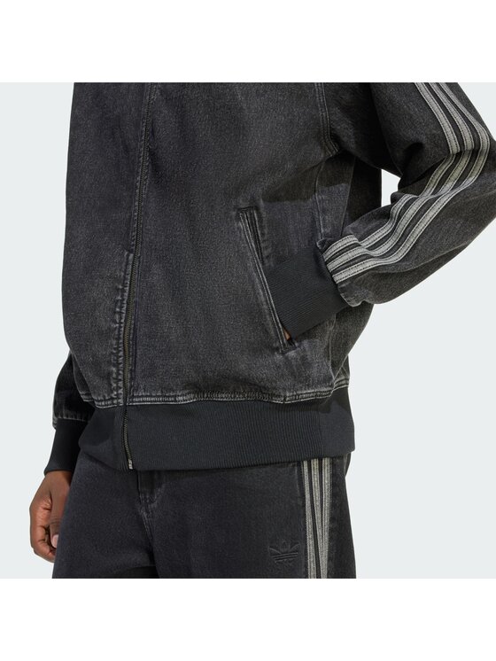 adidas adidas Світшот adicolor Denim Firebird KD1516 Чорний Loose Fit
