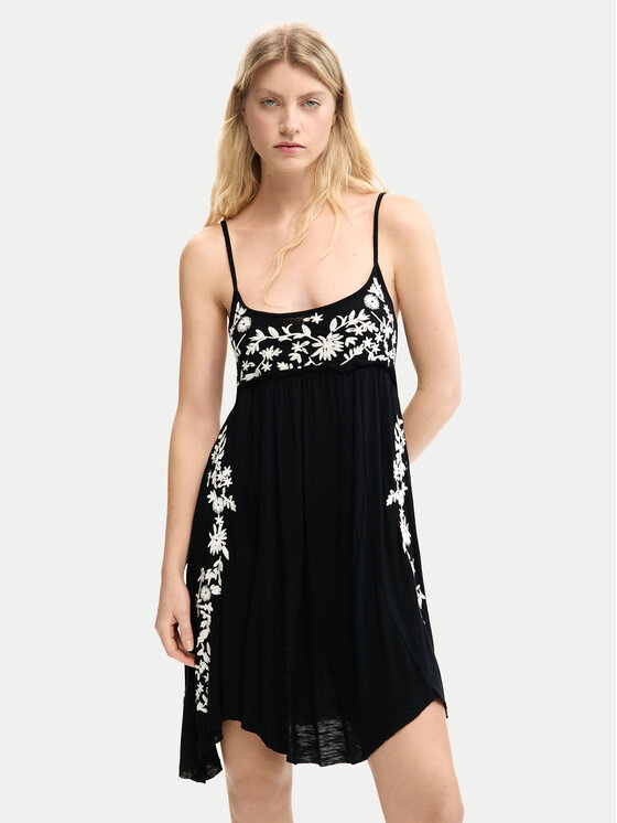 Desigual Desigual Φόρεμα καλοκαιρινό Cassatt 26SWVK42 Μαύρο Regular Fit