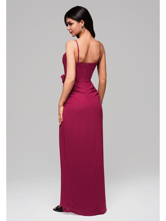 Ombre Ombre Sukienka wieczorowa LA-OM-DLR145 Czerwony Regular Fit