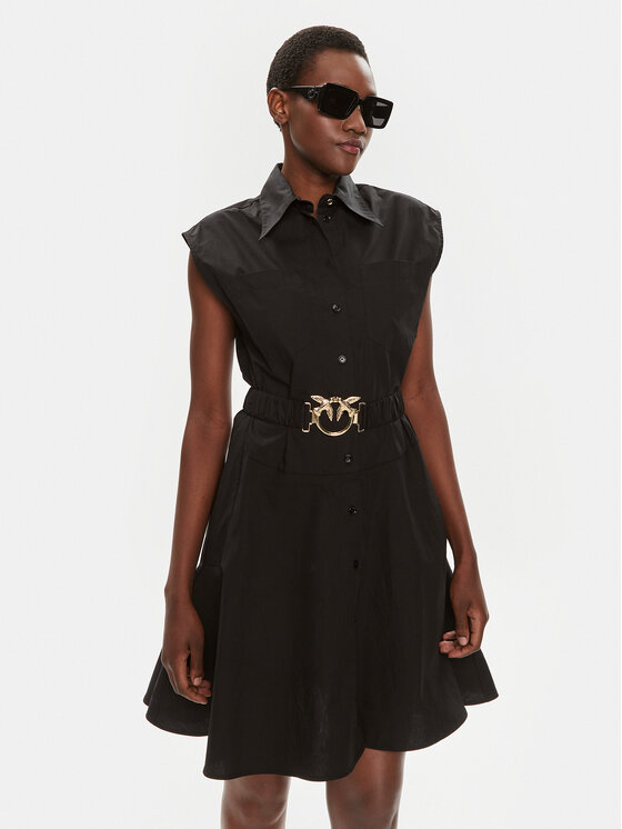 PINKO Pinko Rochie tip cămașă Anaceta 103111 A1P4 Negru Regular Fit