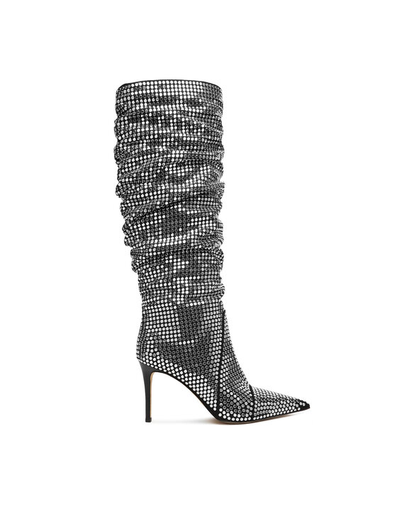 MICHAEL Michael Kors MICHAEL Michael Kors Kozačky Dawn Heeled Boot 40F5DWHB7S Stříbrná