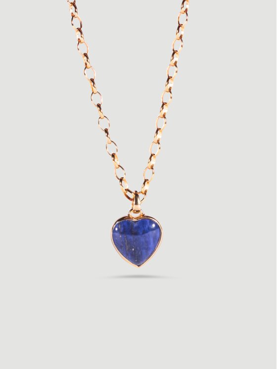 Amétrine  Amétrine Naszyjnik Coeur z lapis lazuli Złoty