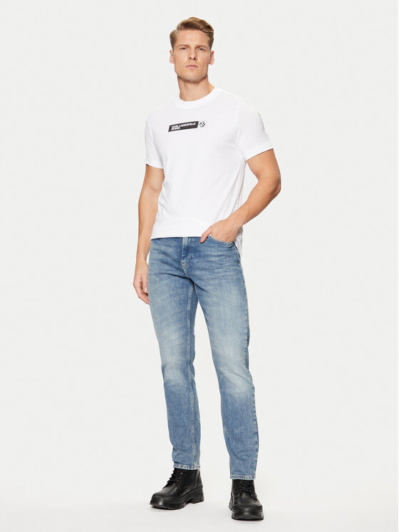 Karl Lagerfeld Jeans Karl Lagerfeld Jeans T-Shirt A1M17112 Bílá Slim Fit
