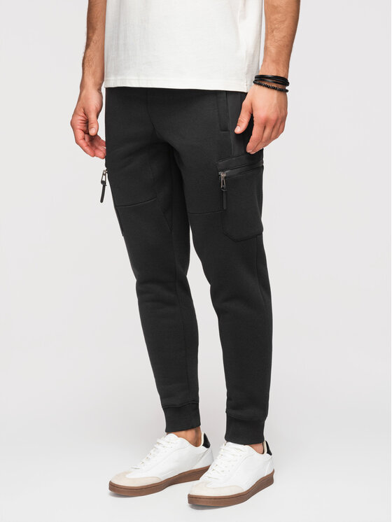 Ombre Ombre Joggery OM-PASK-0222 Czarny Jogger Fit