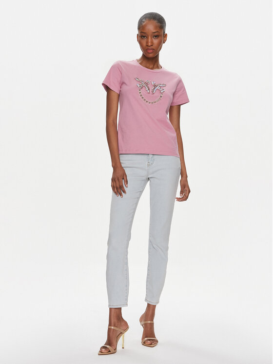 PINKO Pinko T-Shirt Quentin 100535 A1R7 Różowy Regular Fit