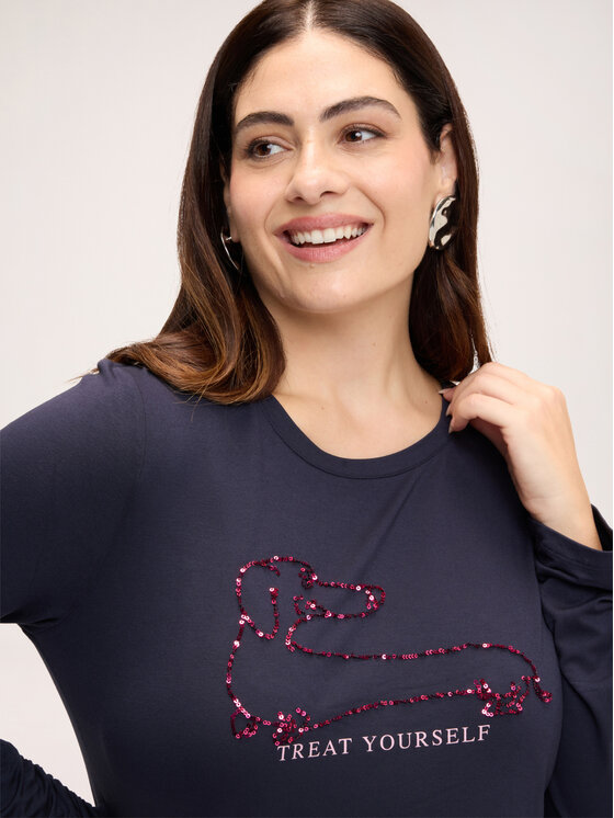 Fiorella Rubino Fiorella Rubino T-shirt G02HL009658N034 Blu Regular Fit