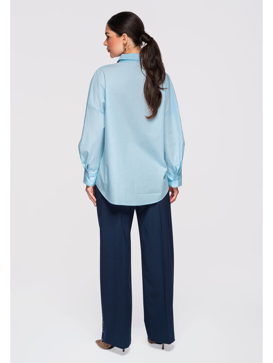 Ombre Ombre Koszula OW-SH-E0014 Niebieski Oversize