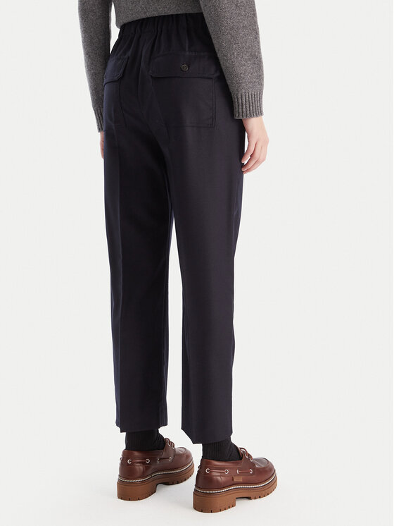 Weekend Max Mara Weekend Max Mara Medžiaginės kelnės Hataley 2525136022 Tamsiai mėlyna Regular Fit