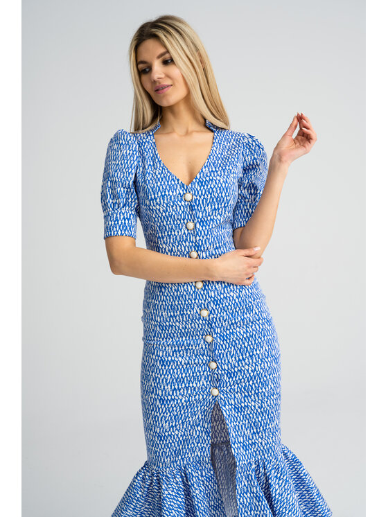 Leimann Leimann Sukienka koktajlowa Rita Błękitny Feminine Fit