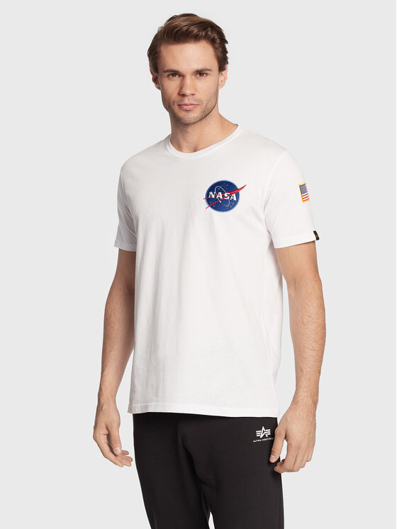 Alpha Industries T-krekls Space Shuttle 176507 Balts Regular Fit